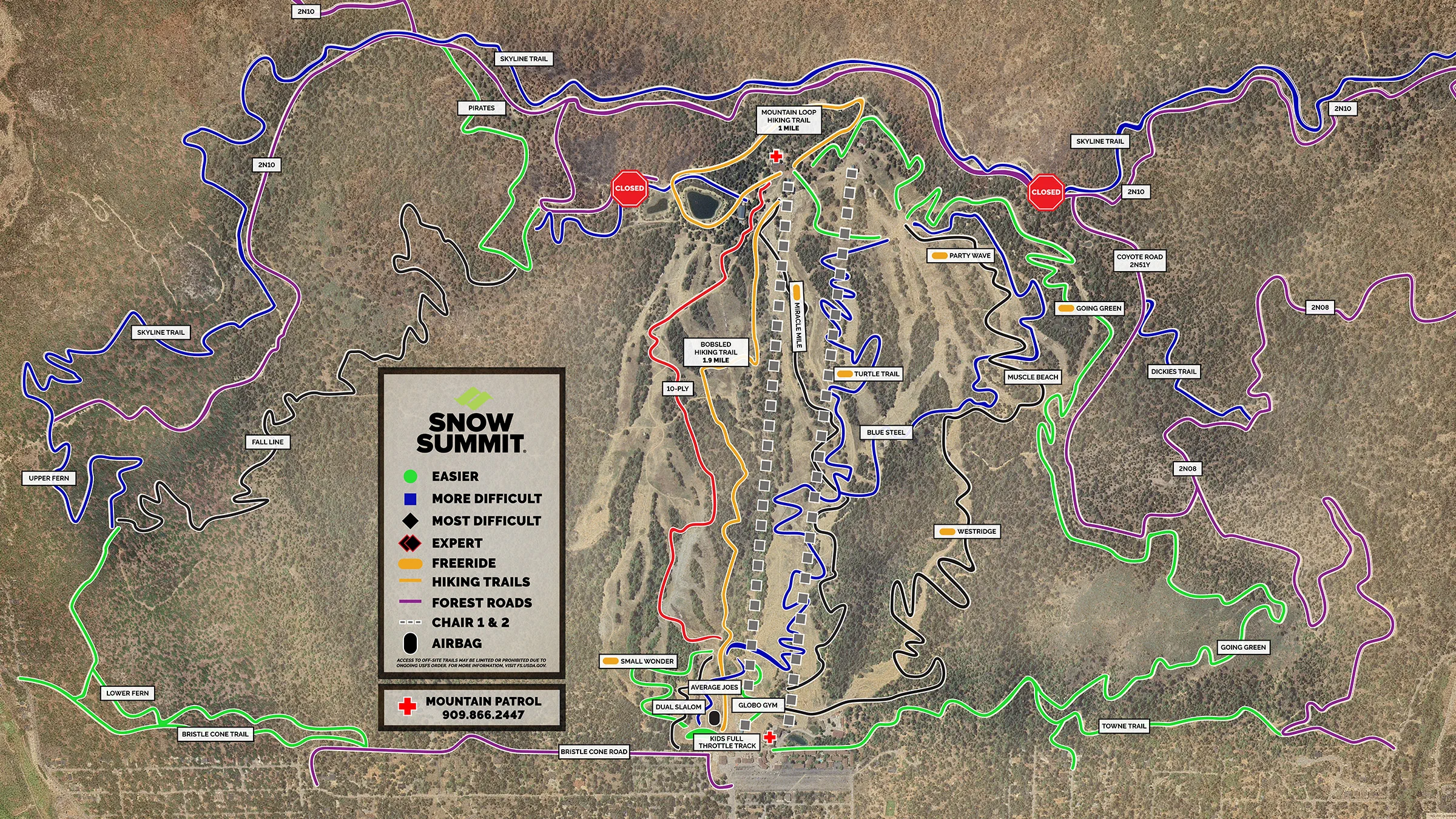 2025 Snow Summit summer trail map